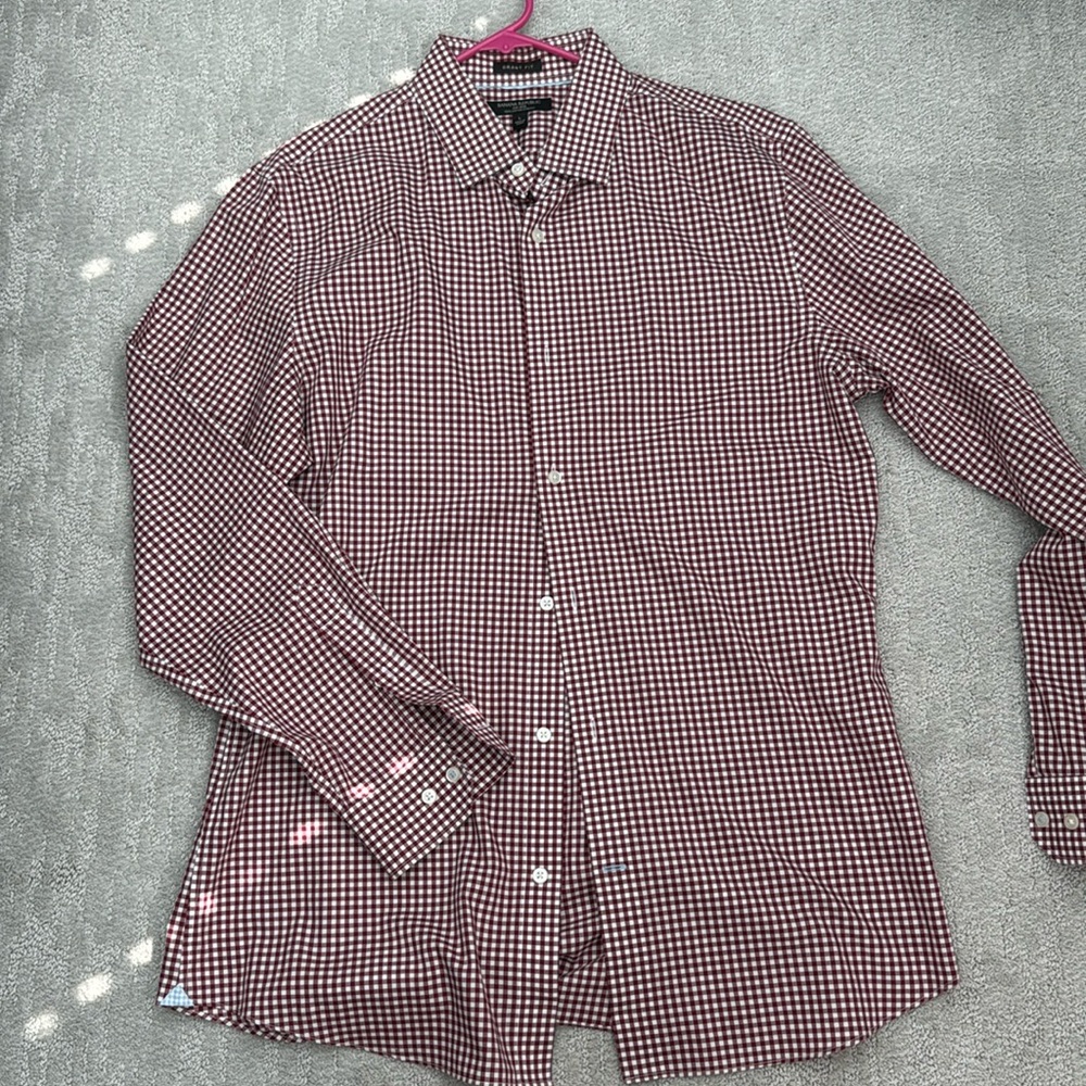 Banana Republic Red Gingham Button down